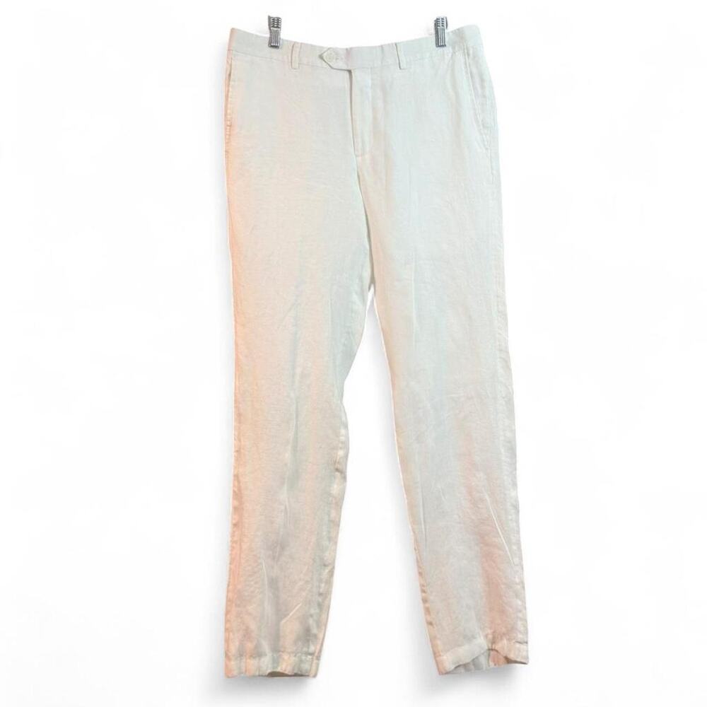 Nordstrom 100% Linen Pants Mens 34x32 Relaxed Fit Coastal Beach Old Money